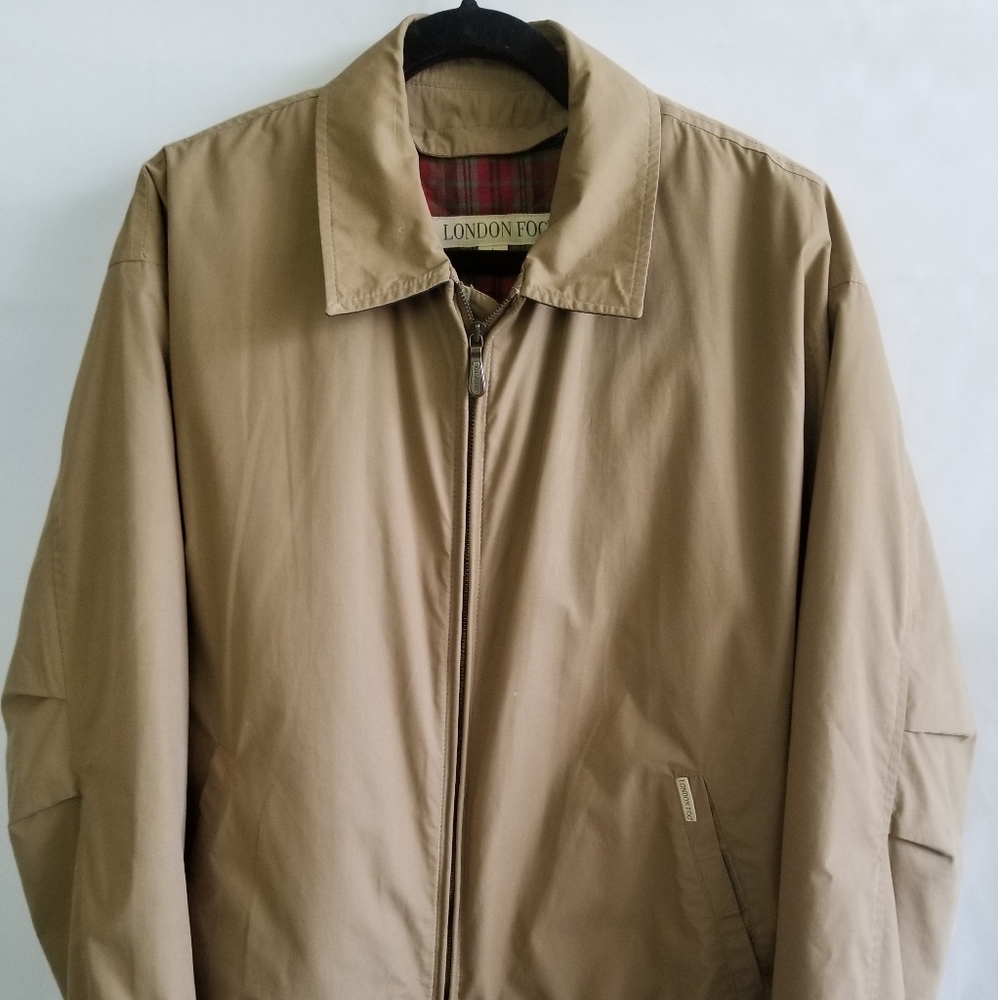 London Fog Tan Golf Zip Up Jacket